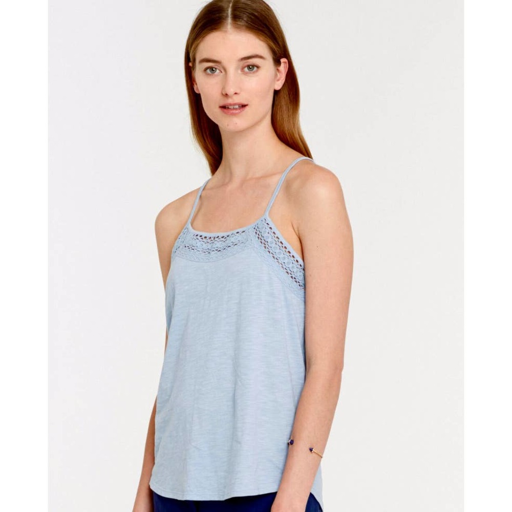 Ann Taylor Crochet Lace Detail Halter Tank